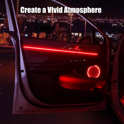 EL Wire Interior Car LED Strip Lights, USB Neon Glowing Strobing Electroluminescent Wire Lights with 6Mm Sewing Edge, Ambient Lighting Kits for Cars Garden Decorations (5M/16.5FT, Red)
